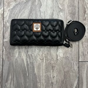 Brighton heart to heart leather wallet with strap